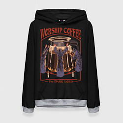 Толстовка-худи женская Worship Coffee, цвет: 3D-меланж