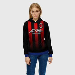 Толстовка-худи женская AC Milan, цвет: 3D-синий — фото 2