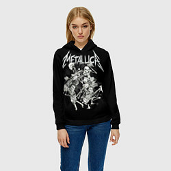 Толстовка-худи женская Metallica: Bones Rock, цвет: 3D-черный — фото 2