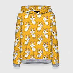 Женская толстовка Корги паттерн