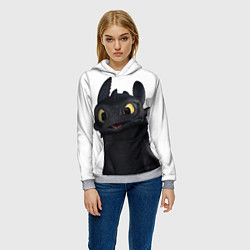 Толстовка-худи женская Черная фурия, цвет: 3D-меланж — фото 2
