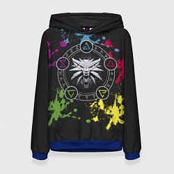 Толстовка-худи женская Ведьмак: Сила стихий, цвет: 3D-синий