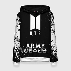 Толстовка-худи женская BTS ARMY, цвет: 3D-белый