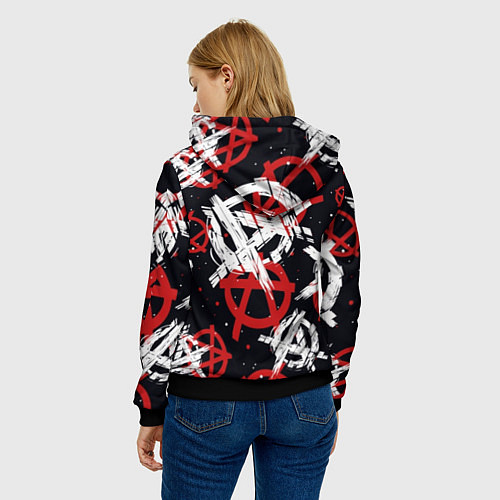 Женская толстовка Анархия - паттерн / 3D-Черный – фото 4