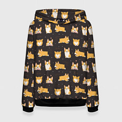 Женская толстовка Вельш корги бемброк - забавные щенки паттерн