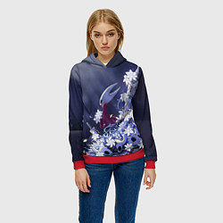 Толстовка-худи женская Hollow Knight, цвет: 3D-красный — фото 2