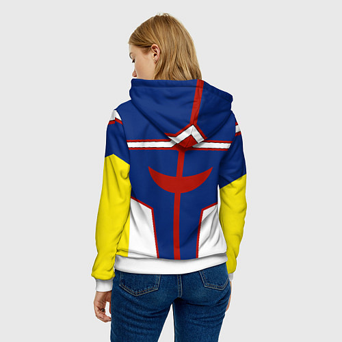 Женская толстовка ALL MIGHT MY HERO ACADEMIA MHA МОЯ ГЕРОЙСКАЯ АКАДЕ / 3D-Белый – фото 4