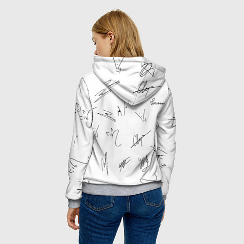 Женская толстовка STRAY KIDS АВТОГРАФЫ / 3D-Меланж – фото 4