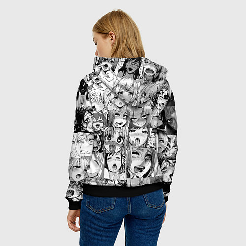 Женская толстовка Hentai - collage / 3D-Черный – фото 4