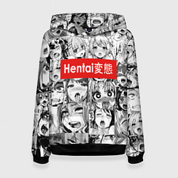 Толстовка-худи женская Hentai - collage, цвет: 3D-черный