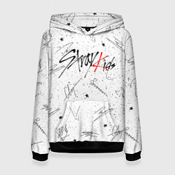Толстовка-худи женская STRAY KIDS АВТОГРАФЫ, цвет: 3D-черный