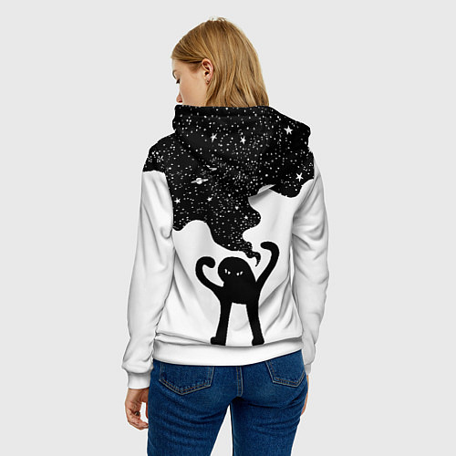 Женская толстовка Ъуъ съука - космос / 3D-Белый – фото 4