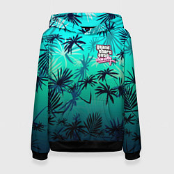 Толстовка-худи женская GTA пальмы, цвет: 3D-черный