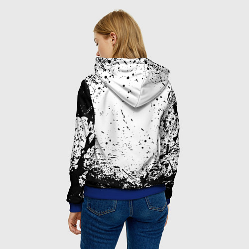 Женская толстовка ЧЁРНЫЙ КЛЕВЕР / 3D-Синий – фото 4