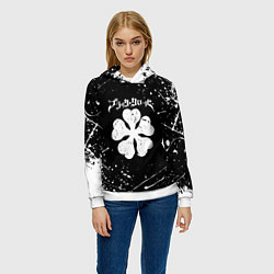 Толстовка-худи женская ЧЁРНЫЙ КЛЕВЕР, цвет: 3D-белый — фото 2