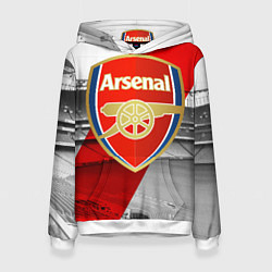 Толстовка-худи женская Arsenal, цвет: 3D-белый