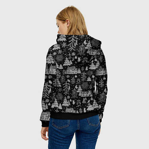 Женская толстовка Плохой Санта с конфетой / 3D-Черный – фото 4