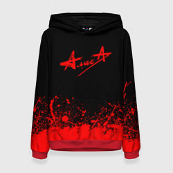 Толстовка-худи женская АлисА на спине, цвет: 3D-красный