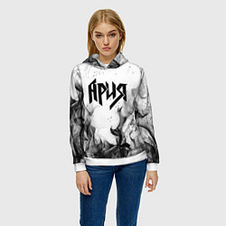 Толстовка-худи женская АРИЯ, цвет: 3D-белый — фото 2