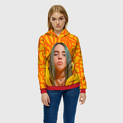 Толстовка-худи женская Billie Eilish, цвет: 3D-красный — фото 2