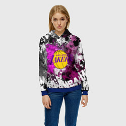 Толстовка-худи женская Лос-Анджелес Лейкерс, Los Angeles Lakers, цвет: 3D-синий — фото 2
