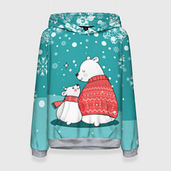 Толстовка-худи женская North bear, цвет: 3D-меланж