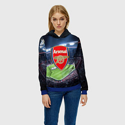 Толстовка-худи женская FC Arsenal, цвет: 3D-синий — фото 2