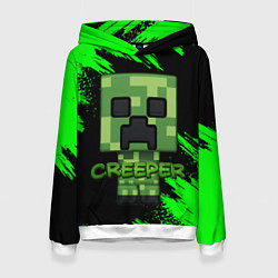 Толстовка-худи женская MINECRAFT CREEPER, цвет: 3D-белый