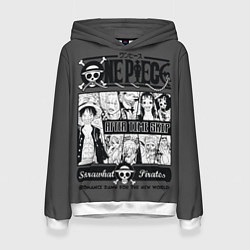 Толстовка-худи женская One Piece, цвет: 3D-белый