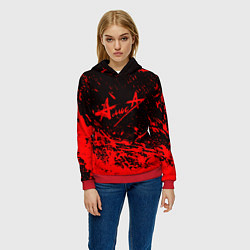 Толстовка-худи женская АлисА, цвет: 3D-красный — фото 2