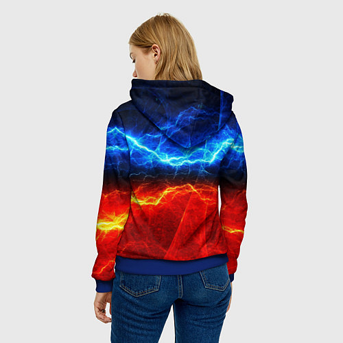 Женская толстовка Лёд и огонь / 3D-Синий – фото 4