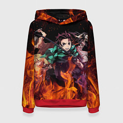 Толстовка-худи женская KIMETSU NO YAIBA, цвет: 3D-красный