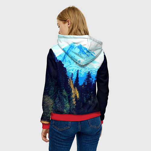 Женская толстовка Лес / 3D-Красный – фото 4