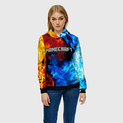 Толстовка-худи женская MINECRAFT, цвет: 3D-черный — фото 2