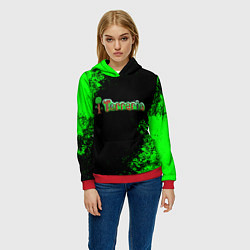 Толстовка-худи женская Terraria, цвет: 3D-красный — фото 2