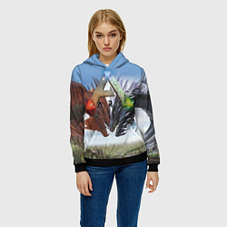 Толстовка-худи женская Ark Survival Evolved, цвет: 3D-черный — фото 2