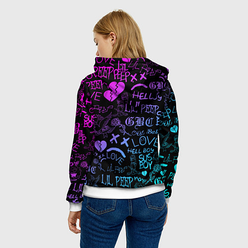 Женская толстовка LIL PEEP LOGOBOMBING / 3D-Белый – фото 4