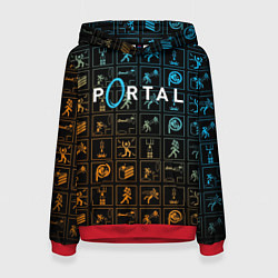 Толстовка-худи женская PORTAL, цвет: 3D-красный