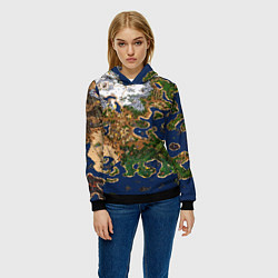 Толстовка-худи женская HEROES 3 КАРТА, цвет: 3D-черный — фото 2