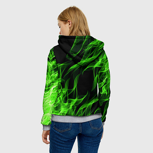 Женская толстовка TOXIC FLAME / 3D-Меланж – фото 4