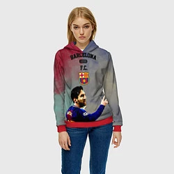 Толстовка-худи женская Messi, цвет: 3D-красный — фото 2