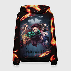 Толстовка-худи женская KIMETSU NO YAIBA, цвет: 3D-черный