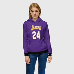 Толстовка-худи женская Los Angeles Lakers Kobe Brya, цвет: 3D-черный — фото 2