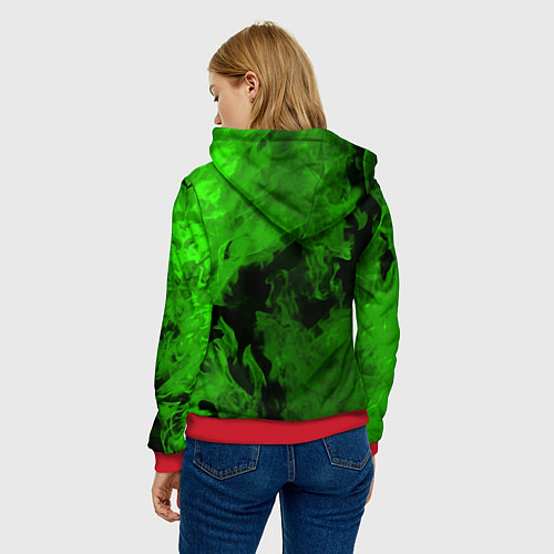 Женская толстовка BIOHAZARD / 3D-Красный – фото 4