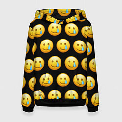 Толстовка-худи женская New Emoji, цвет: 3D-черный