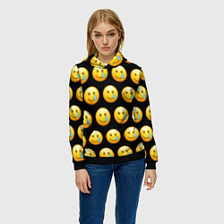 Толстовка-худи женская New Emoji, цвет: 3D-черный — фото 2