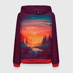 Женская толстовка Minimal forest sunset