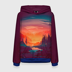 Женская толстовка Minimal forest sunset