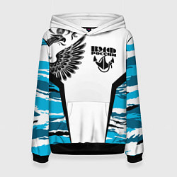 Толстовка-худи женская ВМФ России камуфляж, цвет: 3D-черный