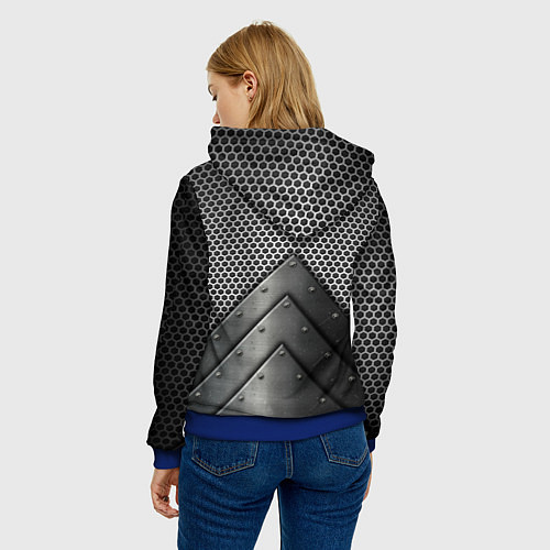 Женская толстовка Броня металлическая / 3D-Синий – фото 4